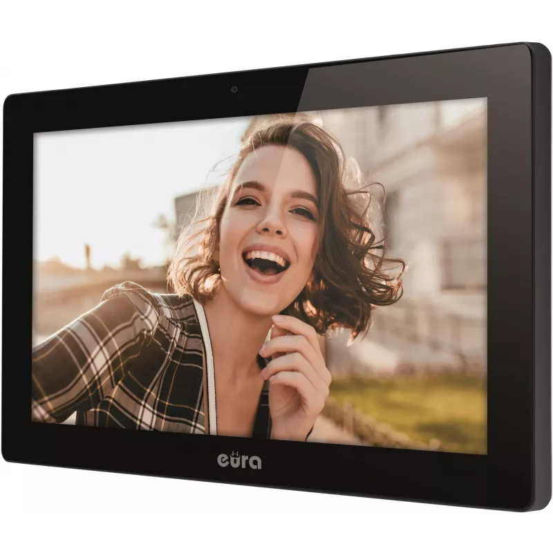 EURA VDP-86A3 10-calowy czarny monitor wideodomofonu z aplikacją Tuya Smart