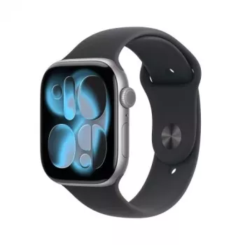 Apple Watch Series 11 (2025) GPS 46mm Space Gray Aluminum Case with Black Sport Band M/L