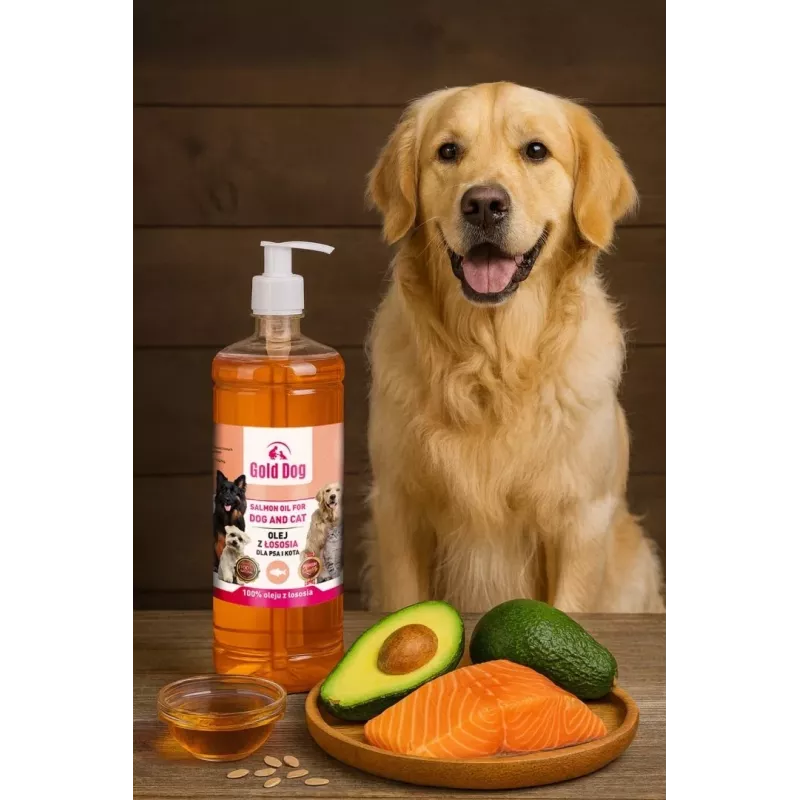 GDD Gold Dog Salmon Oil dla psów i kotów - 1 L