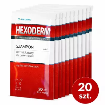EWE EUROWET Hexoderm Medicated Shampoo for Dogs and Cats - 20 x 20 ml Sachets