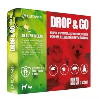 EWE EUROWET Drop&Go Spot-On krople przeciw pchłom i kleszczom dla psów i kotów 5x2 ml