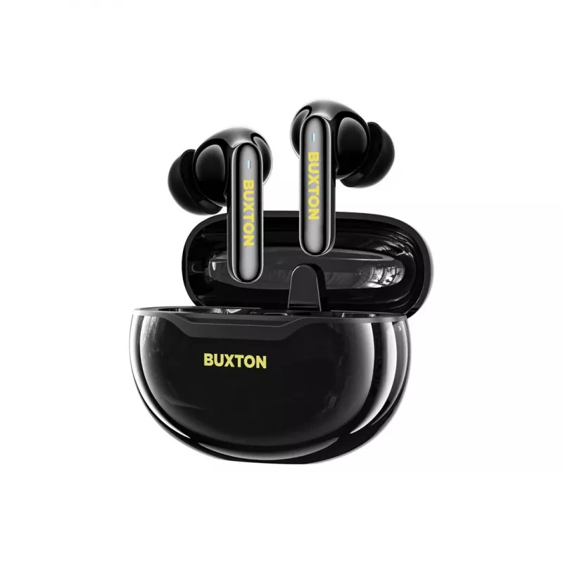 BXT Buxton BTW 7200 Black Tuya - Bezprzewodowe słuchawki douszne True Wireless z etui ładującym, czarne, Bluetooth 5.2, IPX4, sterowanie dotykowe, aplikacja Tuya Smart