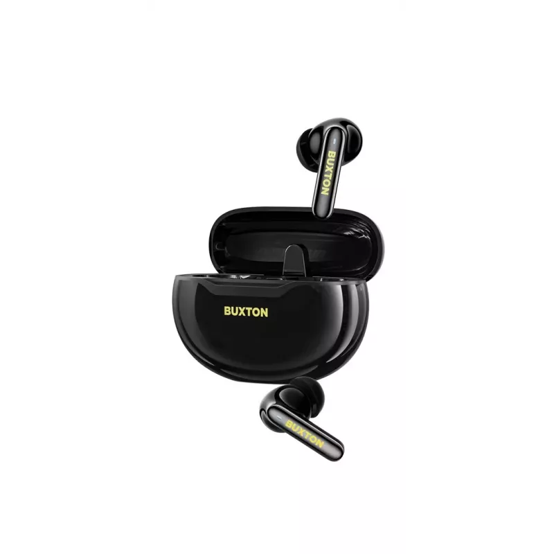 BXT Buxton BTW 7200 Black Tuya - Bezprzewodowe słuchawki douszne True Wireless z etui ładującym, czarne, Bluetooth 5.2, IPX4, sterowanie dotykowe, aplikacja Tuya Smart