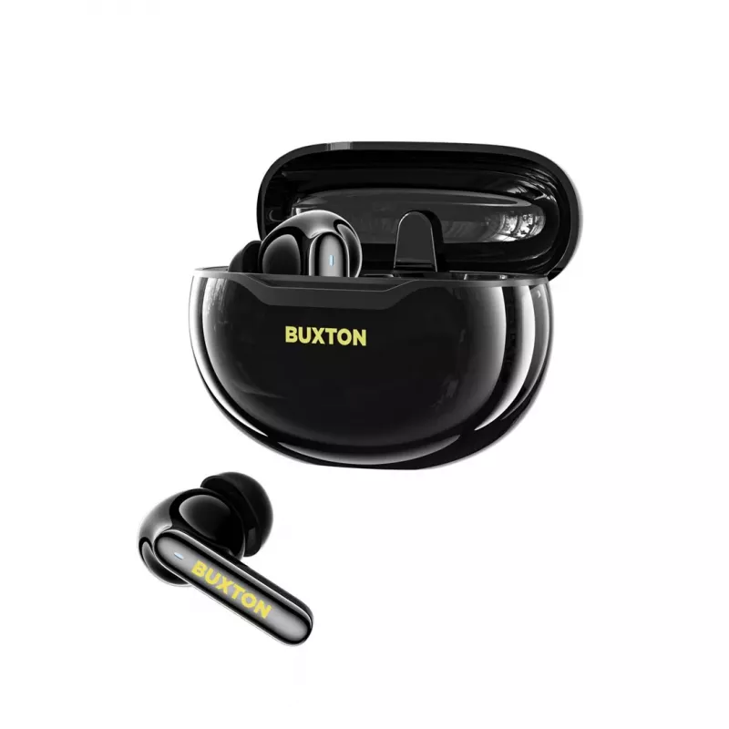 BXT Buxton BTW 7200 Black Tuya - Bezprzewodowe słuchawki douszne True Wireless z etui ładującym, czarne, Bluetooth 5.2, IPX4, sterowanie dotykowe, aplikacja Tuya Smart