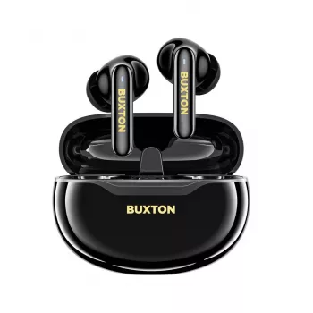BXT Buxton BTW 7200 Black Tuya - Bezprzewodowe słuchawki douszne True Wireless z etui ładującym, czarne, Bluetooth 5.2, IPX4, sterowanie dotykowe, aplikacja Tuya Smart