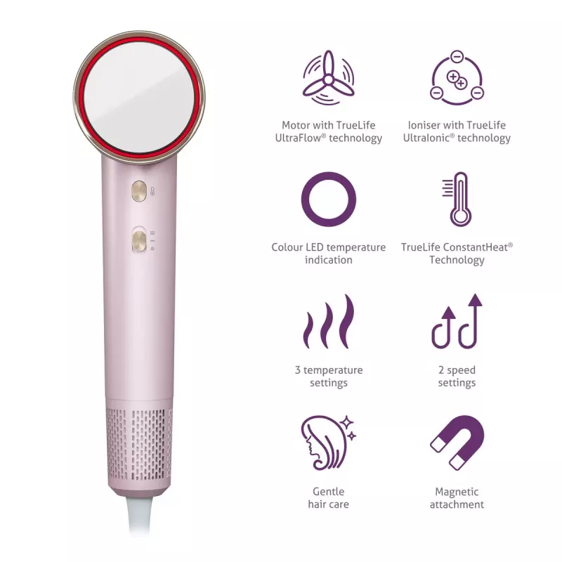 TLF TrueLife HairDryer D6 Suszarka do włosów 1600 W Róż
