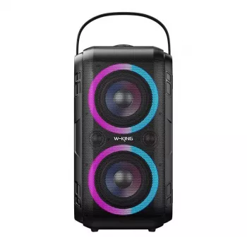 W-KING T9-2 Bluetooth Speaker 100W RMS Portable Party Speaker with RGB Lights, IPX6, TWS, Karaoke, Power Bank, Black