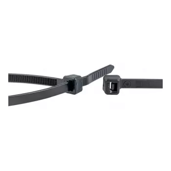 WKK Czarna opaska kablowa stabilizowana UV 370x4,8mm 100 sztuk