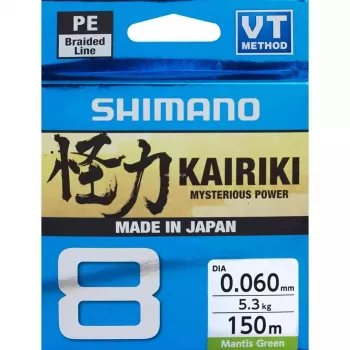 SHIMANO Kairiki 8 Żyłka Pleciona 0.060mm 150m 5.3kg Mantis Green
