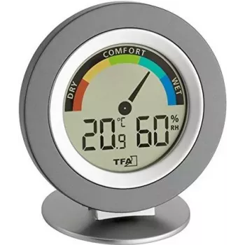 TFA 30.5019 Thermo-Higrometr COSY - Cyfrowy termometr i higrometr wewnętrzny z pamięcią min/max, wskaźnikiem strefy komfortu, wyświetlaczem LCD, biały