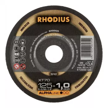 RHODIUS XT70 Tarcza do cięcia 125x1,0x22,23 mm