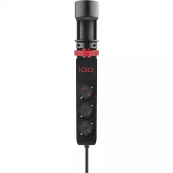 Olympia IOIO SL 3000 Czarna listwa zasilająca do krawędzi biurka z 3 gniazdami Schuko i 2 portami USB-A, kabel 1,5 m