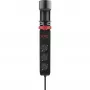 Olympia IOIO SL 3000 Czarna listwa zasilająca do krawędzi biurka z 3 gniazdami Schuko i 2 portami USB-A, kabel 1,5 m