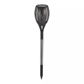 SYNERGY21 LED Flame Series Solar Garden Lamp z kolcem do wbijania w ziemię - Czarny