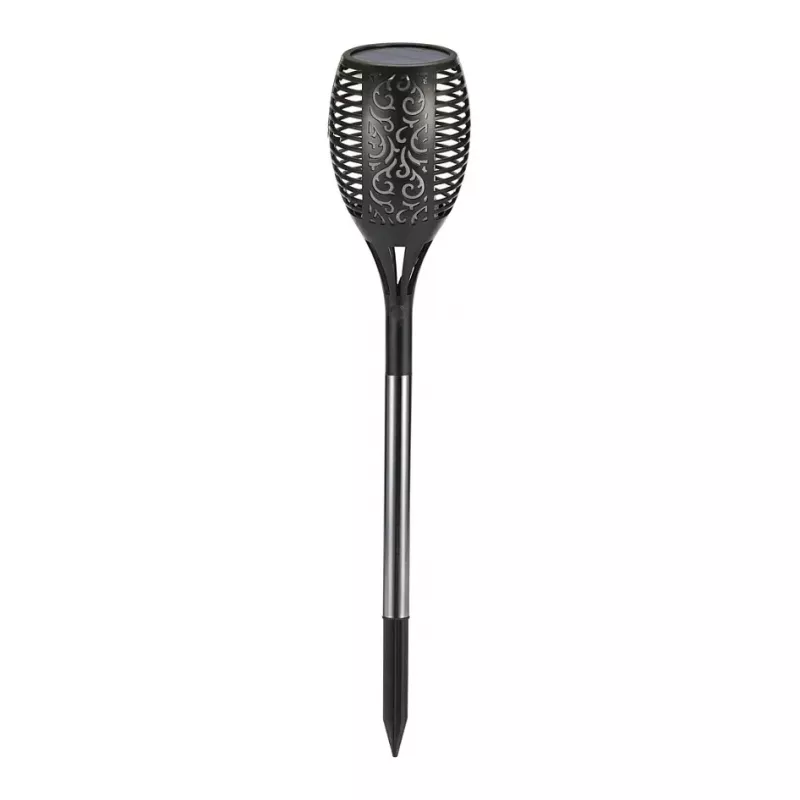 SYNERGY21 LED Flame Series Solar Garden Lamp z kolcem do wbijania w ziemię - Czarny