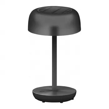 SYNERGY21 LED Lampa Stołowa SOLAR/Ładowalna Bateria, Zewnętrzna IP54, Dotykowy Ściemniacz, Przezroczysto-Czarna