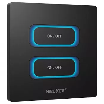 MIBOXER ESR2TB 2-Gangowy Pilot do Panelu LED z Czujnikiem Ruchu i Ściemniaczem, 2,4 GHz, Biały