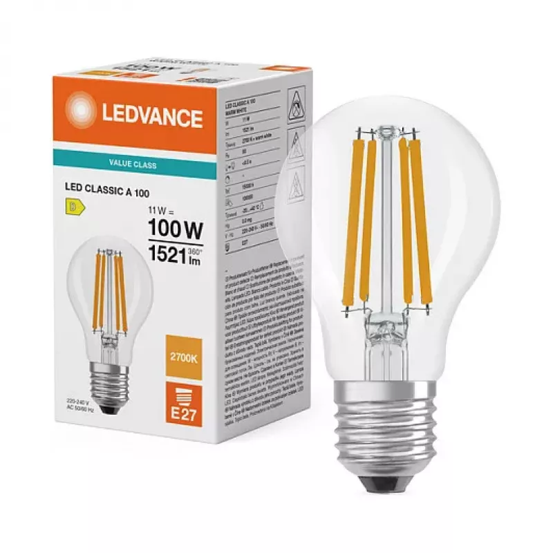OSRAM LED Classic A 100 Filament P 11W 827 Clear E27 lampa LED, klasyczna żarówka