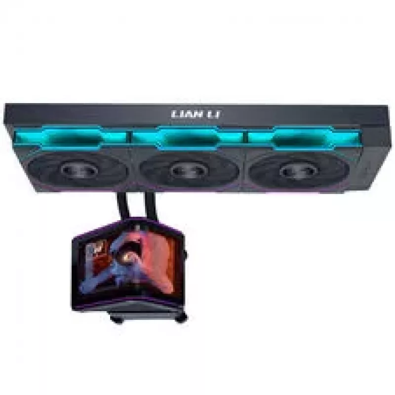 Lian Li HydroShift II OLED Curved 360 UNI FAN TL AIO Chłodzenie Wodne, 360 mm, Wyświetlacz OLED, Wentylatory TL-FLEX - Czarny