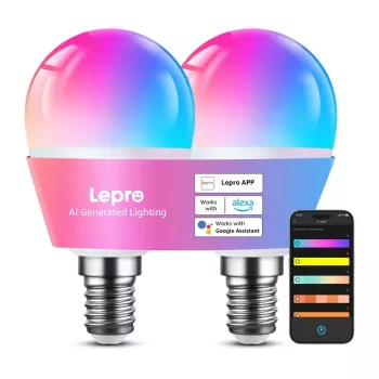 LEPRO BP1-2 E14 Żarówka LED z Bluetooth i Wi-Fi, 470 lm, 2 szt.