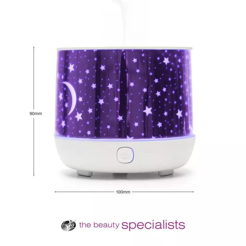 RIO DHNT-EU/1.4 Dream Time Ultrasonic Aroma Diffuser, Humidifier & Night Light, 120 ml, 7-Colour LED