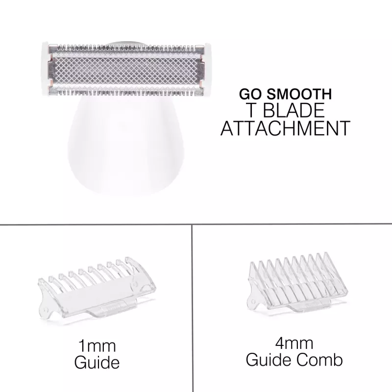 Rio SHTR-EU/1.3 Go Smooth 4-w-1 Maszynka do golenia i trymer do bikini dla kobiet, Biały