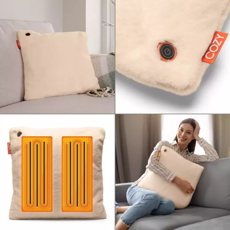 Bodi-Tek BT-CSHT2-F-BG-PB10 COZY Una Poduszka grzewcza z power bankiem 10000 mAh, Beżowy