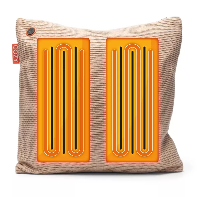 Bodi-Tek BT-CSHT2-K-BG-PB10 COZY Una Cushion Knitted & Power Bank 10000 mAh, Beige