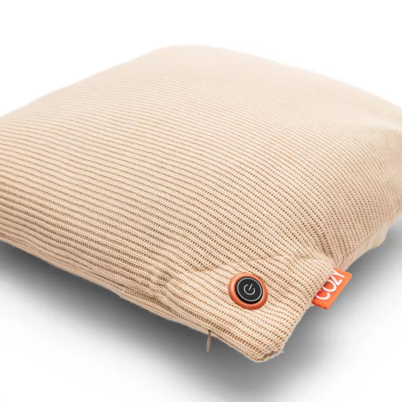Bodi-Tek BT-CSHT2-K-BG-PB10 COZY Una Cushion Knitted & Power Bank 10000 mAh, Beige
