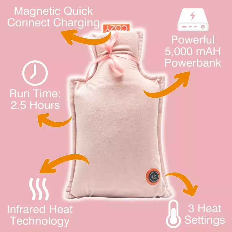 Bodi-Tek BT-WBHT-EU/1.0 COZY Rechargeable Hot Water Bottle - Grey
