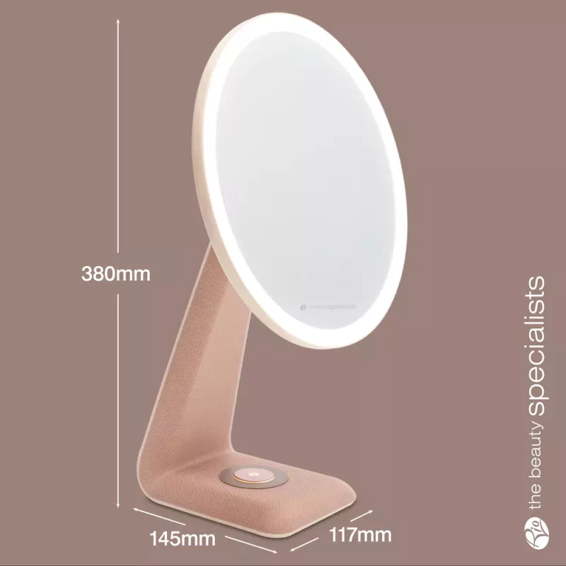 RIO MMDL-EU/1,0 High Performance Make Up Mirror - Double Sided 1x/5x Magnification, LED Daylight, Dimmable Touch Sensor, Chrome