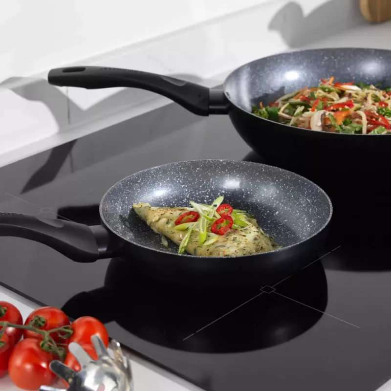 Progress BW12901EU7 Patelnia Wok z Powłoką Marmurkowo-Ceramiczną 20 cm