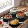 Zestaw patelni Progress BW14255G Neutrals 5-częściowy – kute aluminium, kamienny efekt nieprzywierający, kompatybilny z indukcją