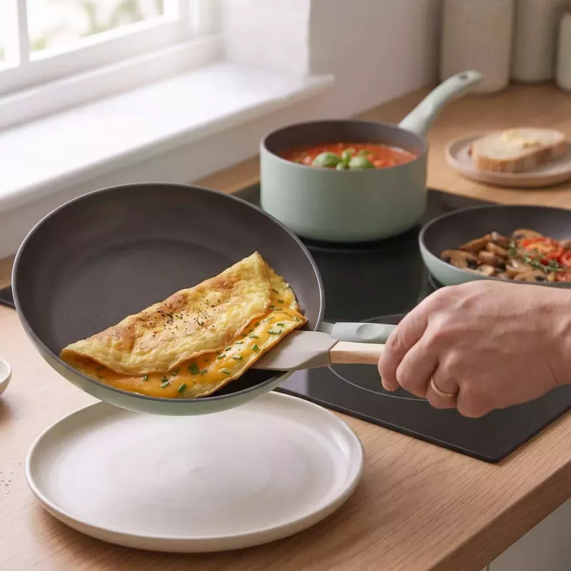Zestaw patelni Progress BW14255G Neutrals 5-częściowy – kute aluminium, kamienny efekt nieprzywierający, kompatybilny z indukcją
