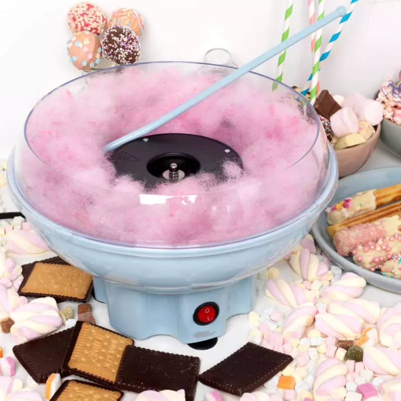 Giles & Posner EK2641GSBLVDEV2 Maszyna do waty cukrowej - 500W, Pastelowy Niebieski, Design Retro