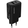 CANYON OnCharge 200 20W 1xPD 1xQC EU Czarna Ładowarka ścienna