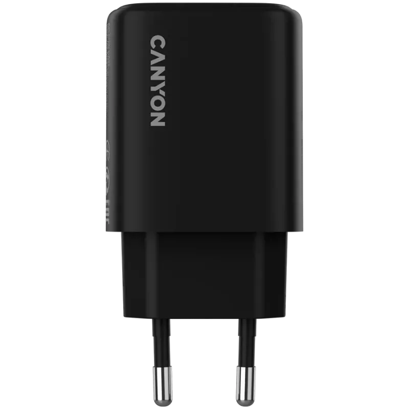 CANYON OnCharge 200 20W 1xPD 1xQC EU Czarna Ładowarka ścienna