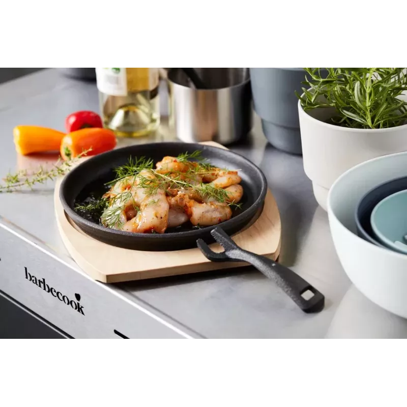 Barbecook patelnia grillowa żeliwna z podstawką bambusową (za 2 szt.) BC-ACC-7420