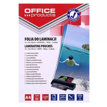 PBS CONNECT OFFICE PRODUCTS Folia do laminowania A4 2x80 mikronów błyszcząca 100 arkuszy przezroczysta