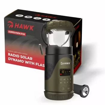 Hawk HWRDI430GN Radio Solar Dynamo z Latarką