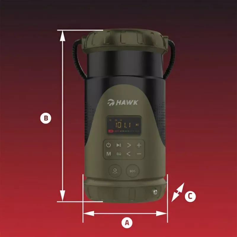 Hawk HWRDI430GN Radio Solar Dynamo z Latarką