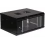 EPRADO-R19-4U/450-BLUE 19-calowa 4U Szafa Rack naścienna, Niebieska (RAL 5012), Głębokość 450 mm, Obciążenie 60 kg, Drzwi ze szkła hartowanego