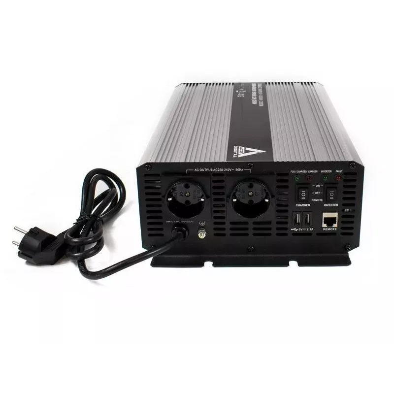 AZO Digital UPS-4000SR Zasilacz awaryjny 4000VA/2000W czysty sinus 12V DC na 230V AC Line-Interactive UPS z AVR