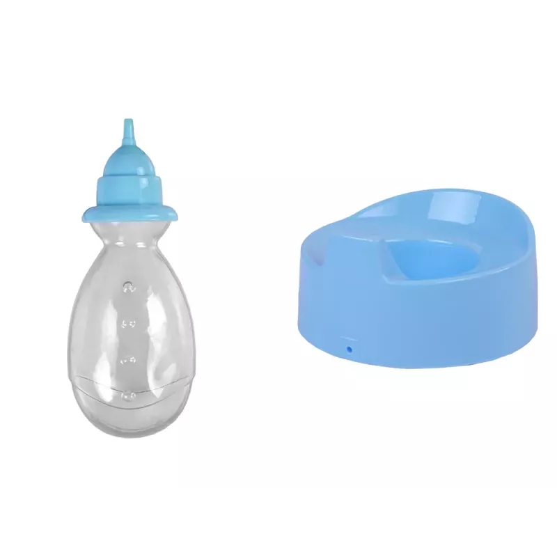 LEAN TOYS Niebieska laleczka do nauki korzystania z nocnika 24 cm