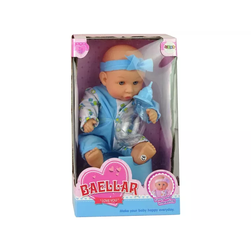 LEAN TOYS Niebieska laleczka do nauki korzystania z nocnika 24 cm