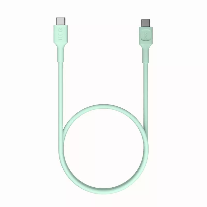 Green Cell PowerFlex Fast Charging USB-C to USB-C Cable 100W 2m Mint Green