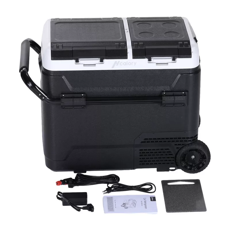 HCALORY P40M+ 40L Lodówka samochodowa z Bluetooth, DC 12V/24V, AC 100-240V, -20°C do +20°C, Cyfrowy wyświetlacz LCD, Panel dotykowy, Port USB