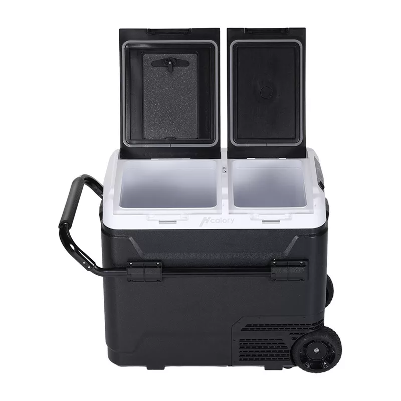 HCALORY P40M+ 40L Lodówka samochodowa z Bluetooth, DC 12V/24V, AC 100-240V, -20°C do +20°C, Cyfrowy wyświetlacz LCD, Panel dotykowy, Port USB