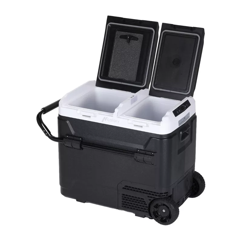 HCALORY P40M+ 40L Lodówka samochodowa z Bluetooth, DC 12V/24V, AC 100-240V, -20°C do +20°C, Cyfrowy wyświetlacz LCD, Panel dotykowy, Port USB