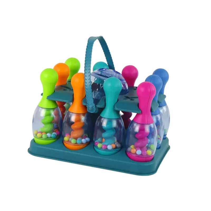 LEAN TOYS Gra Zręcznościowa Kręgle z Kulami Iryzująca Podstawka na Kule